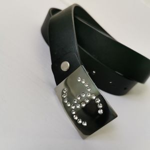 CHANEL rhinestone double C belt